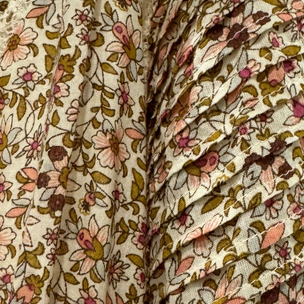 Veronica Beard Tan Mini Dress with Bishop Sleeves and V-Neck - Picture 7 of 8